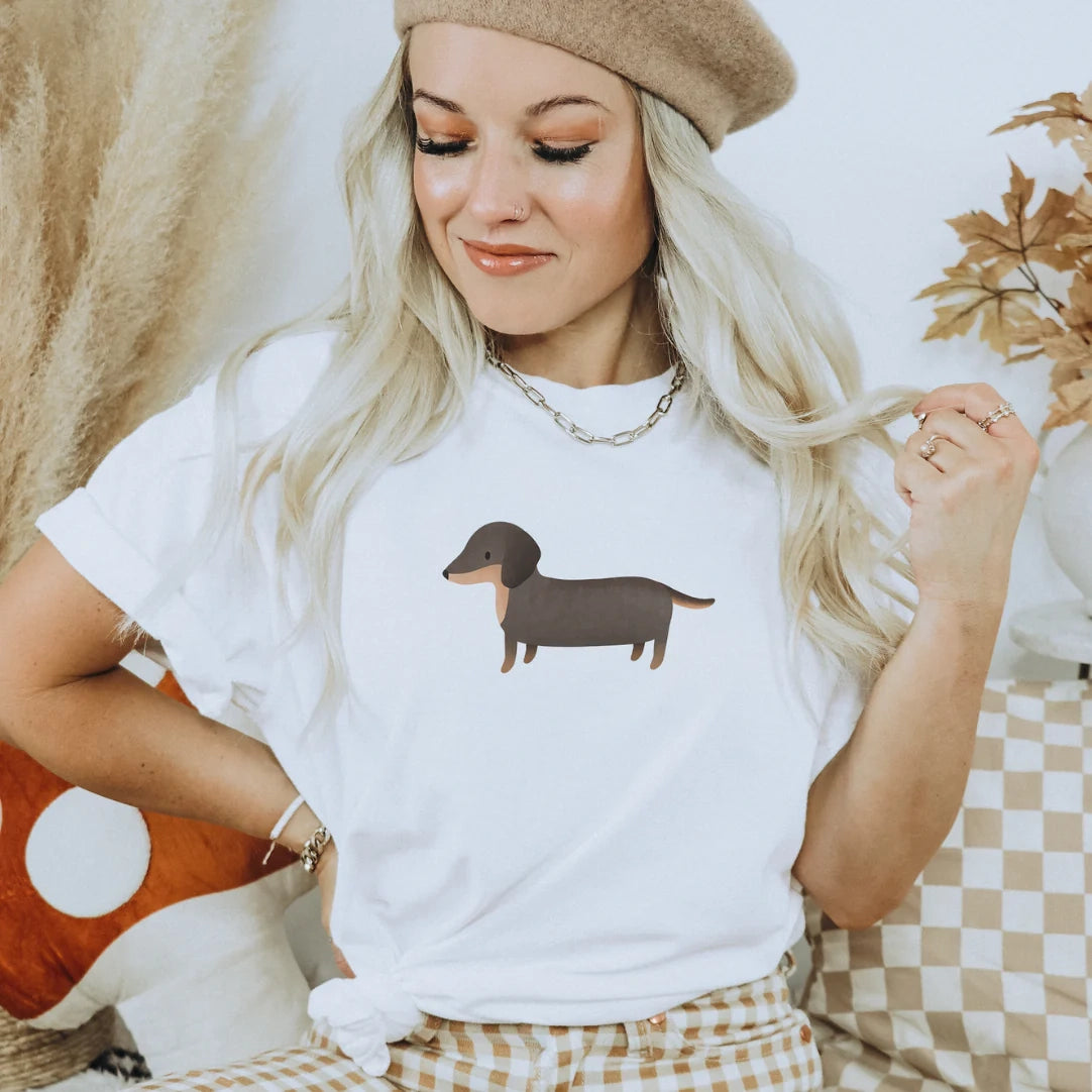 Weißes Tshirt – Dackel