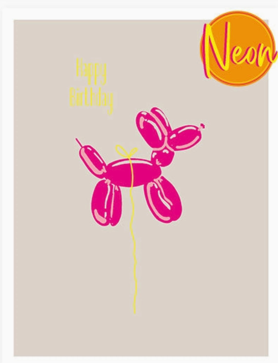 Ballon Hund | Auricard | Neon Postkarte
