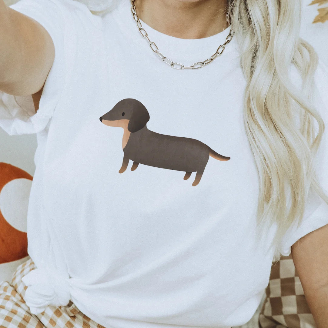 Weißes Tshirt – Dackel