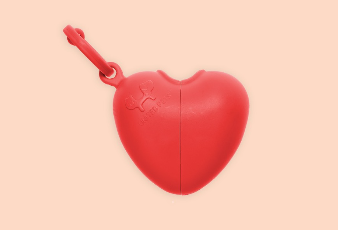 Kotbeutelspender – rotes Herz