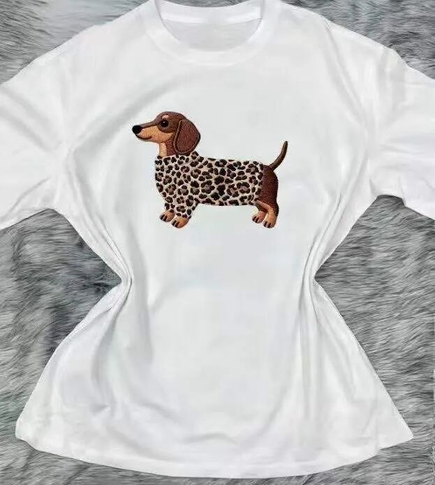 Baumwoll T-Shirt mit Hundemotiven