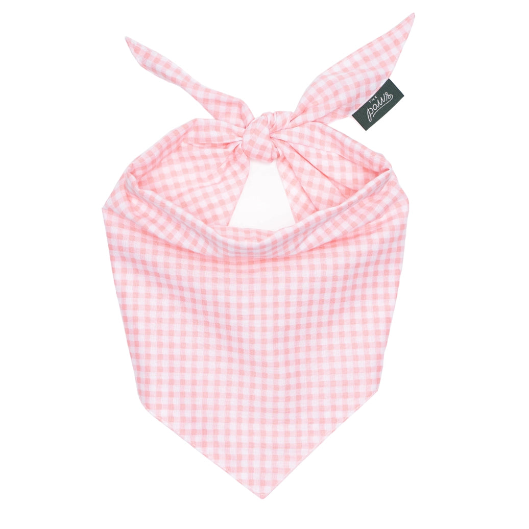 Pink Gingham Dog Bandana - The Paws