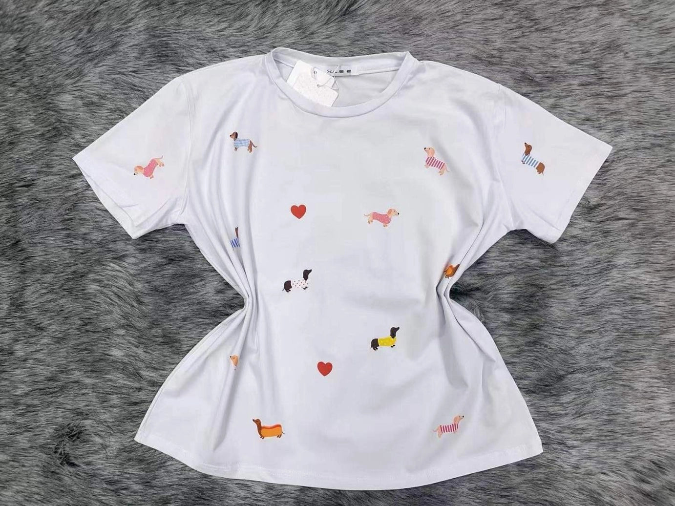 Baumwoll T-Shirt mit Hundemotiven