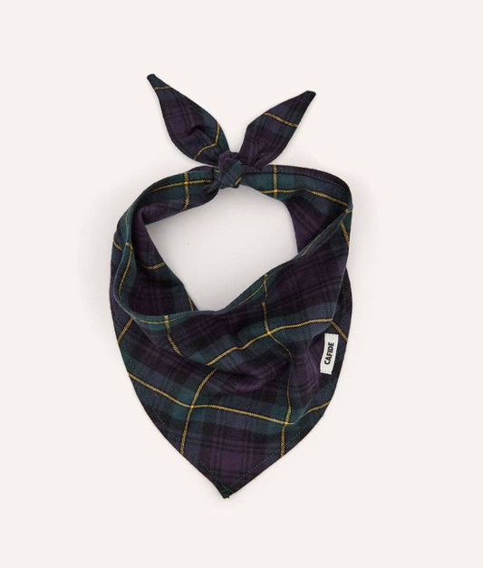 Black Watch Tartan Design Dog Bandana, Cream