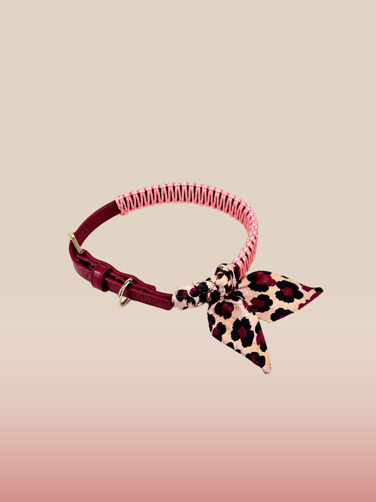 Cherry bandana collar in faux leather: S