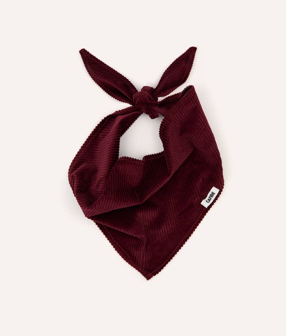 Corduroy Dog Bandana Design Burgundy, Cream