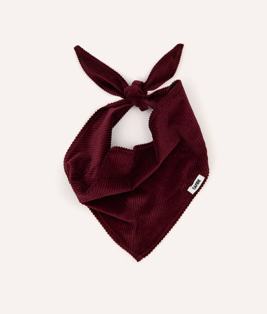 Corduroy Dog Bandana Design Burgundy, Cream