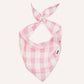 Pink Vichy Design Dog Bandana, Cream