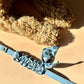 Blue multiposition faux leather bandana holder