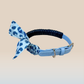 Blue faux leather bandana collar