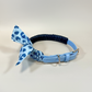 Blue faux leather bandana collar