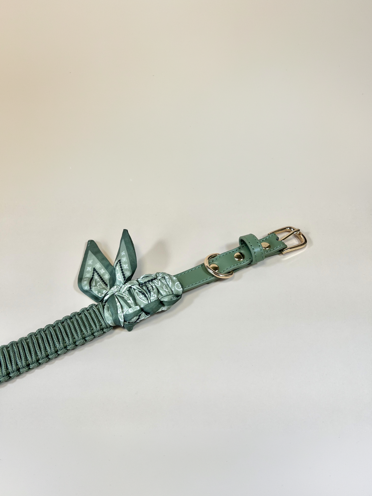 Lichen faux leather bandana necklace