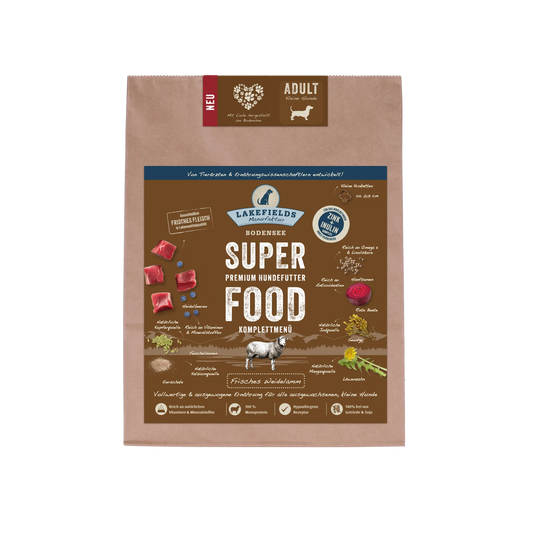 SUPERFOOD Premium Hundefutter Lamm Komplettmenü für kleine Hunde