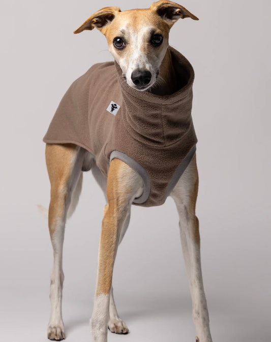 Fleece Shirt Windhund Walnuss - Karma dog