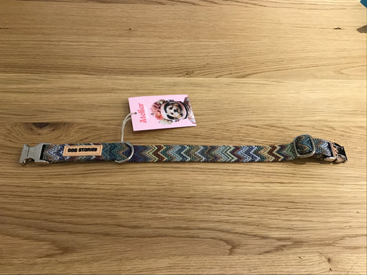 Halsband Zick-Zack – blau & grün