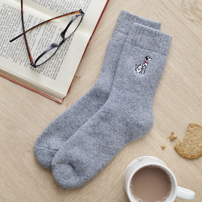 bestickte Wollsocken - verschiedene Rassen
