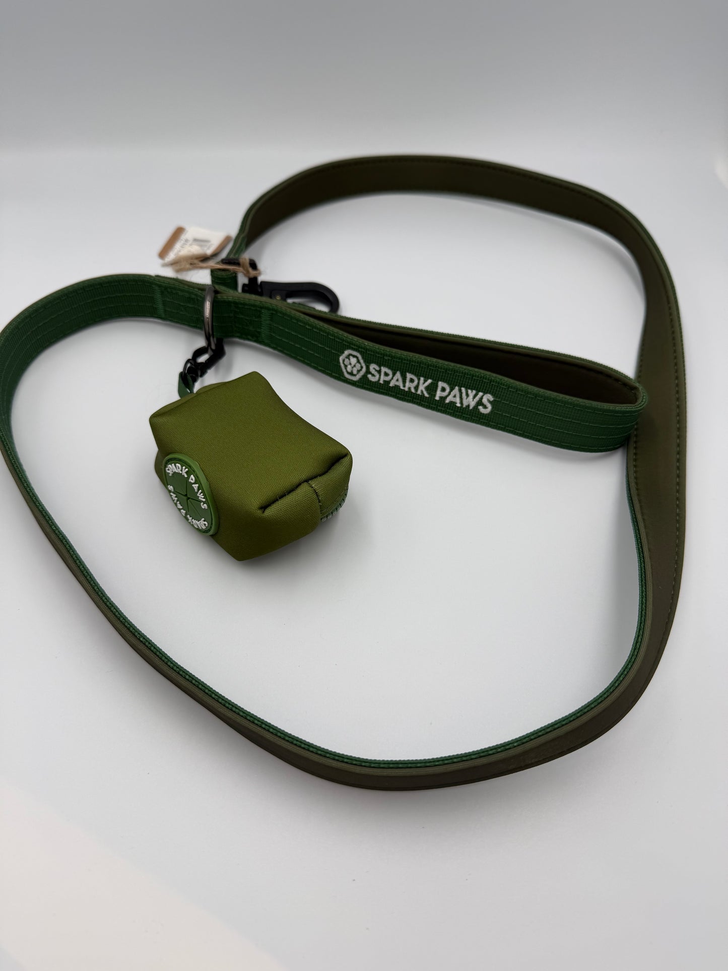 army grün Leine + Poop Holder - Spark Paws