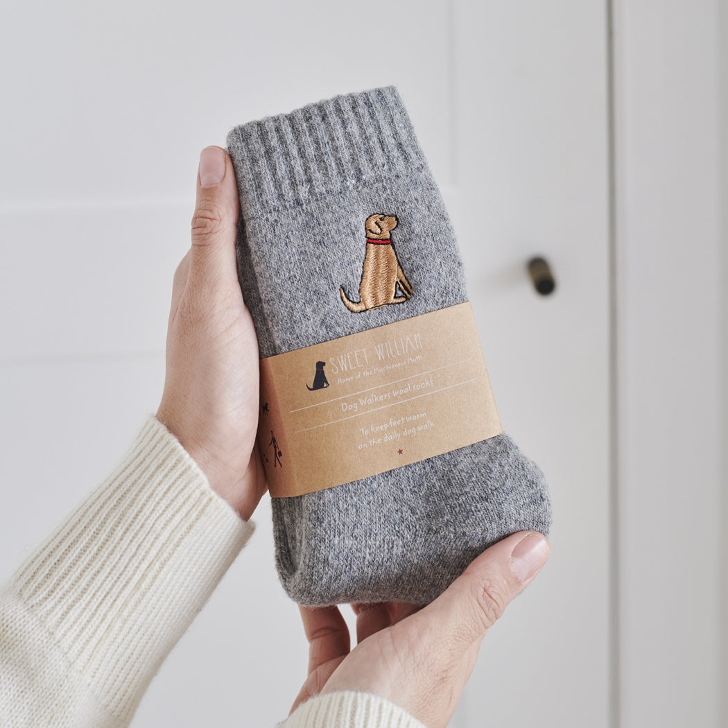 bestickte Wollsocken - verschiedene Rassen