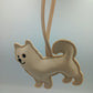 Spitz / Shiba - Leder-Schlüsselanhänger in Hundeform