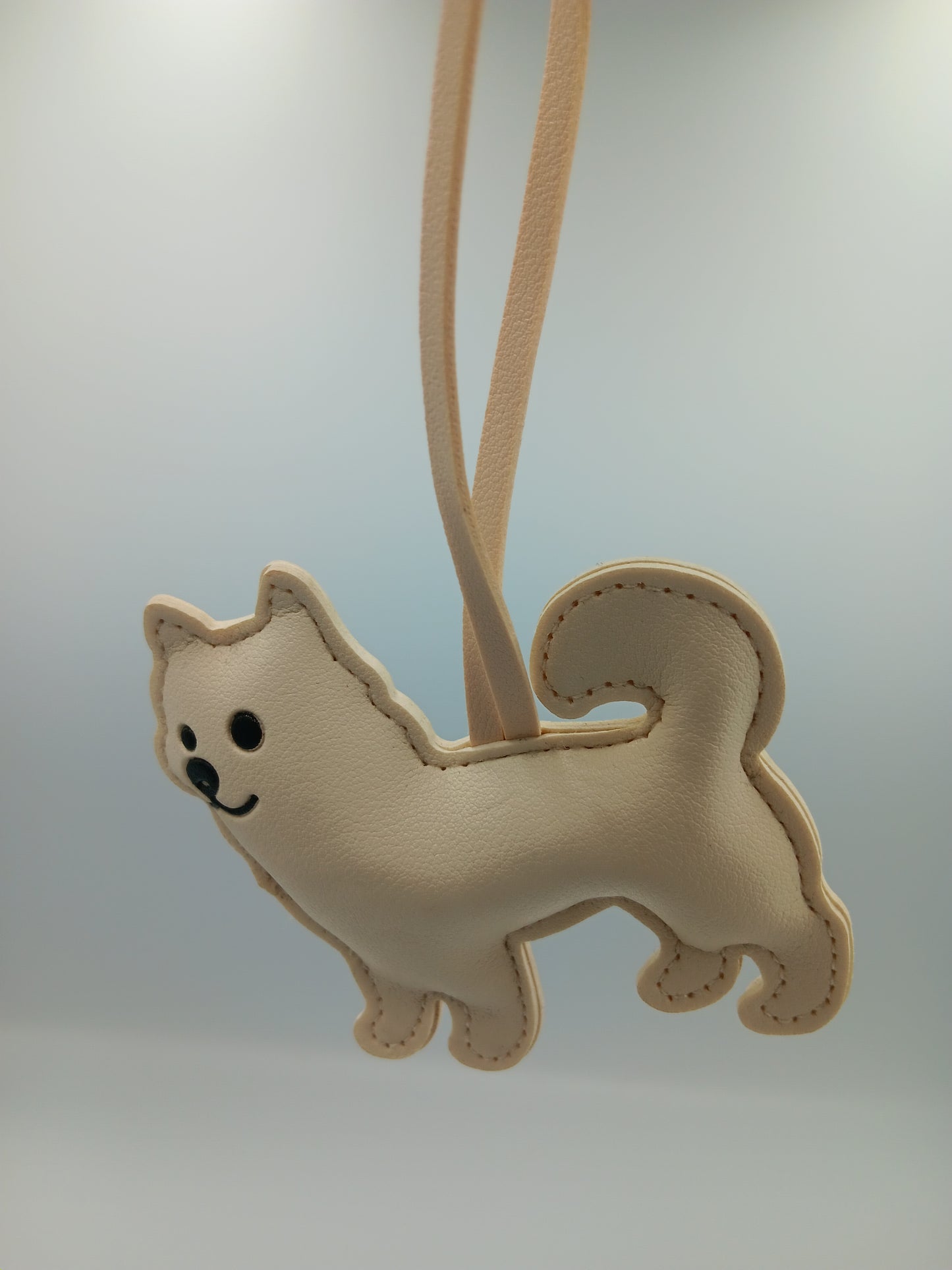 Spitz / Shiba - Leder-Schlüsselanhänger in Hundeform
