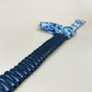 Blue faux leather bandana collar