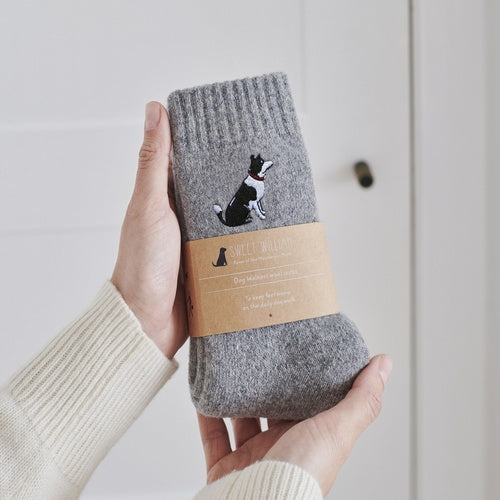 bestickte Wollsocken - verschiedene Rassen