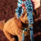 Blue multiposition faux leather bandana holder
