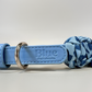 Blue faux leather bandana collar