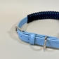 Blue faux leather bandana collar