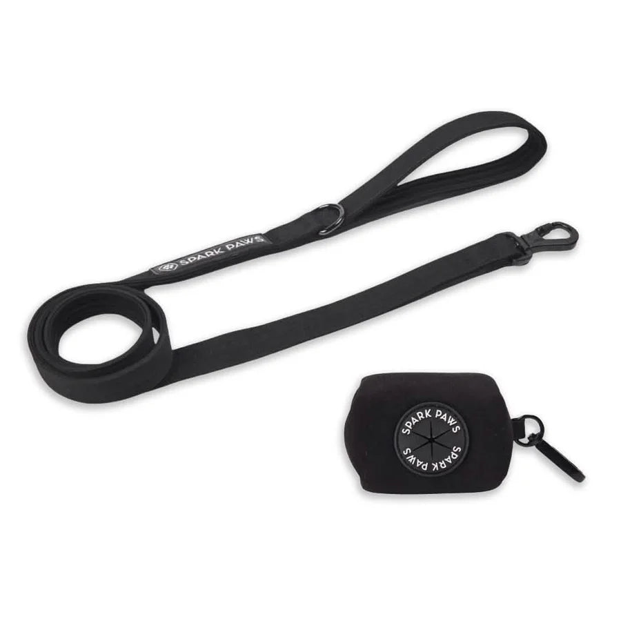 Schwarz Leine + Poop Holder - Spark Paws