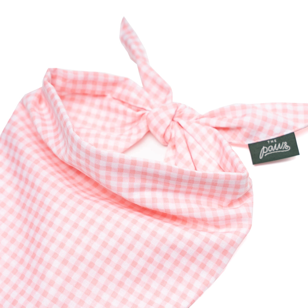 Pink Gingham Dog Bandana - The Paws
